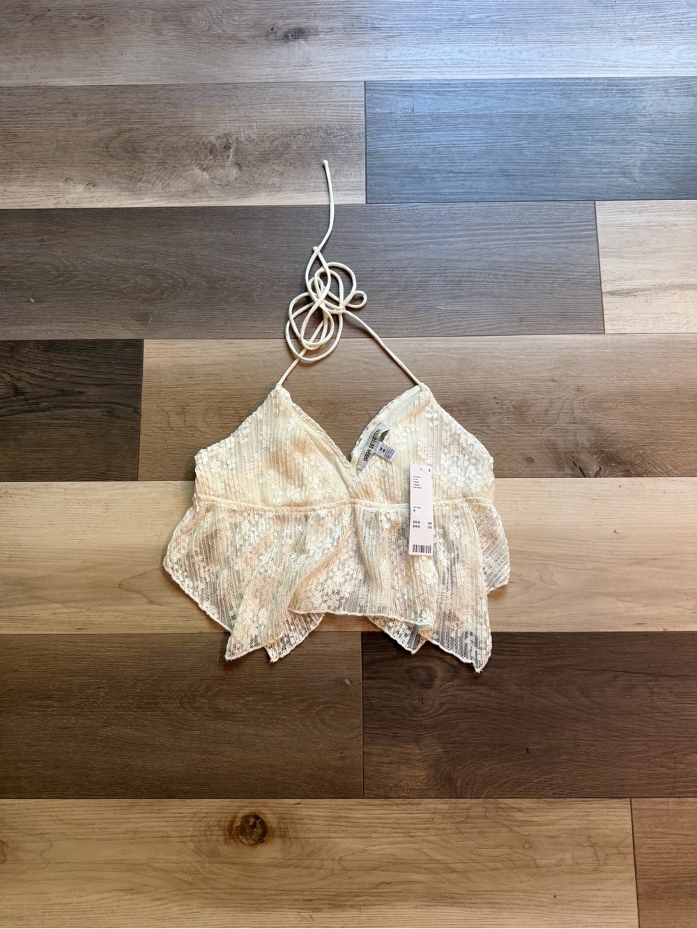 Urban Outfitters Ivory Lace Halter Flowy Top